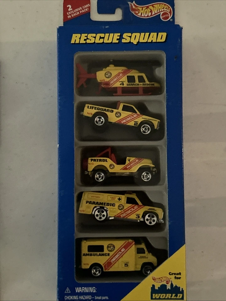 1996 Hot Wheels RESCUE SQUAD 5 Car Pack Plus 6 Misc Vehicles - Image 4 of 4