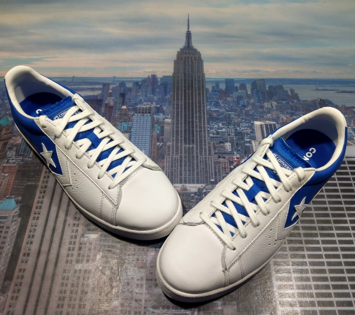 Converse Pro Leather Ox Low Top White/Game Royal-White Mens Size
