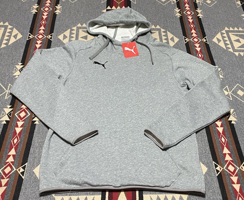 PUMA Mens Liga Gray Hoody Sweatshirt Size S NWT $50