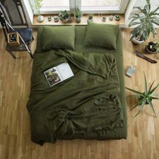 Dark Moss Green bedding Cover Linen Duvet Cover, Stonewashed Duvet cover Set