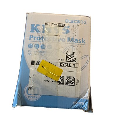 KN95 Face Mask 60 Pack BLScode Individually Wrapped 5-Layer Breathable Mask WH