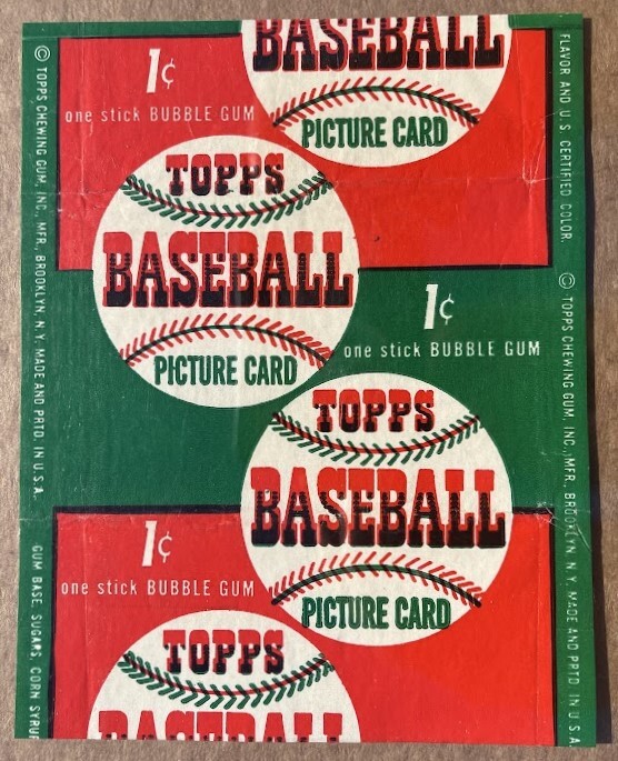 1954 Topps Baseball Wax Pack Wrappers 1 cent and 5 cent (Lot of 3