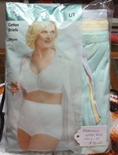 NEW Underscore WOMENS Hi-Cut Cotton Briefs Size 7 Large 3 Pack White JC Penney