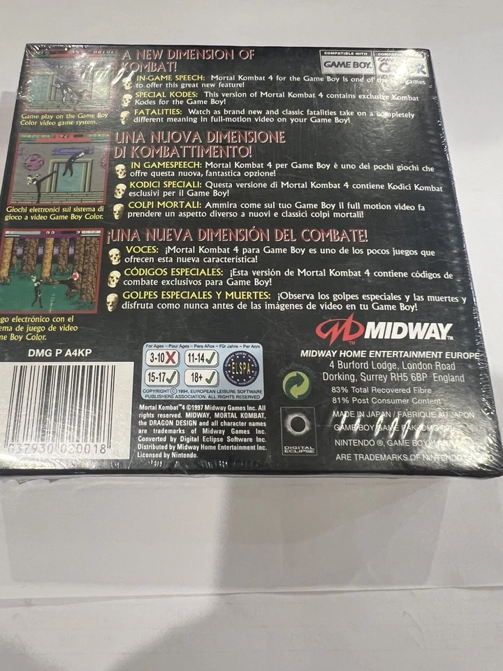 Mortal Kombat 4 - Nintendo Game Boy Color  - BRAND NEW SEALED - GAMEBOY  - Image 4 of 4