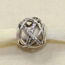 New Authentic Pandora Galaxy Openwork Charm 791388CZ W Tag & Suede Pouch