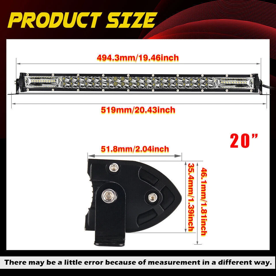 Barra de luz LED de 20" 420W apta para Ford F250/2000+ Excursion Bull Bar parachoques parrilla protector Foto 4 de 4