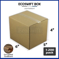 1-200 6x5x4 "EcoSwift" Cardboard Packing Mailing Shipping Corrugated Box Cartons