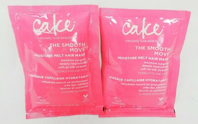 Lot of 2 Cake Naturally Luxe Smooth Move Moisture Melt Hair M@sk 50ml Packs New