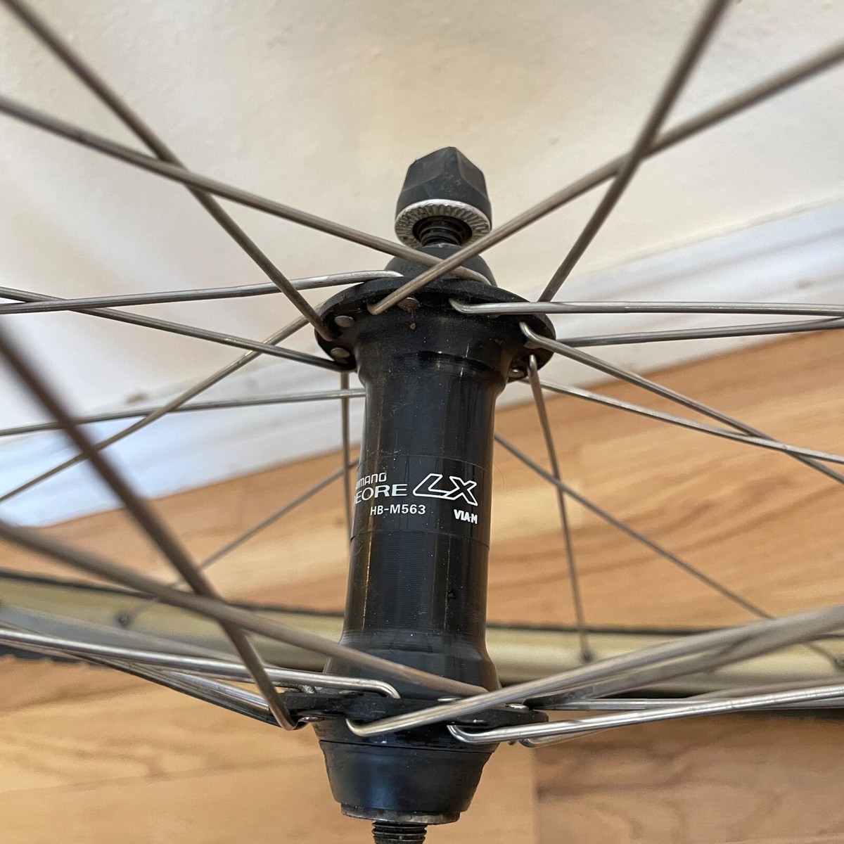 Vintage Shimano Deore LX Wheel Set Black Gold Mavic 221 Rims