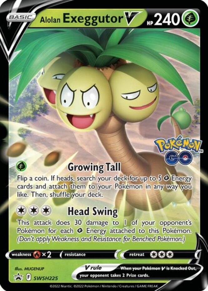 Pokemon Alolan Exeggutor V - SWSH225 - SWSH Black Star Promos NM-Mint SWSH Black