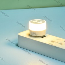 LED USB port Plug Lamp Book Reading Powerbank Night Light Small warm white 18H