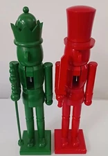 *2* 15" NUTCRACKERS  RED ONE WITH SWORD GREEN ONE WITH STAFF