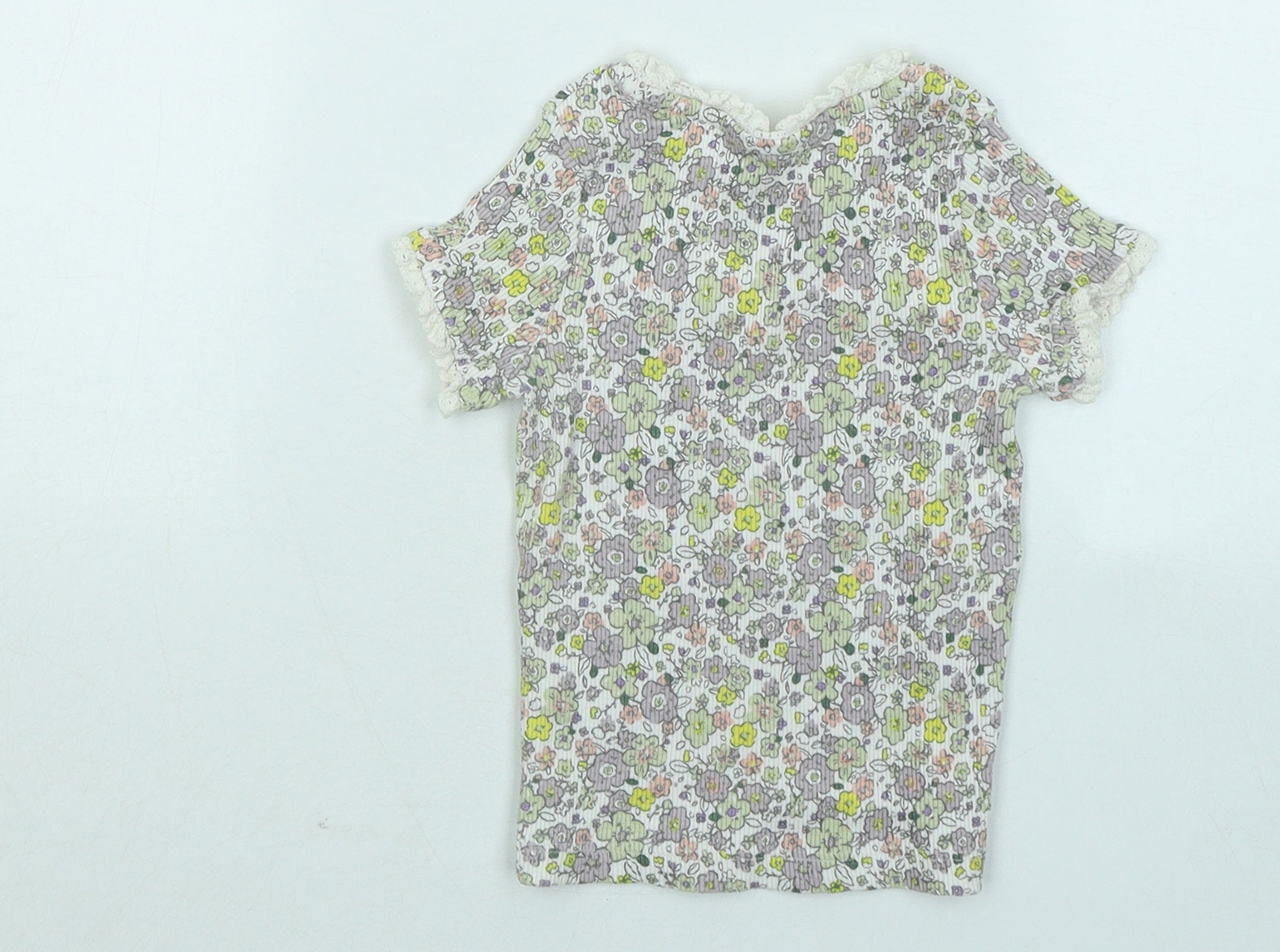 George Girls Floral Cotton blend T-Shirt Size 2-3 Years image 2