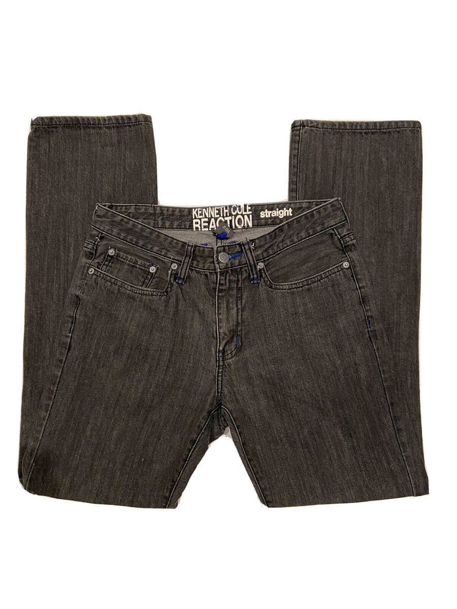 Kenneth Cole Reaction Slim Straight Fit Jeans Black Mens SZ 30x31