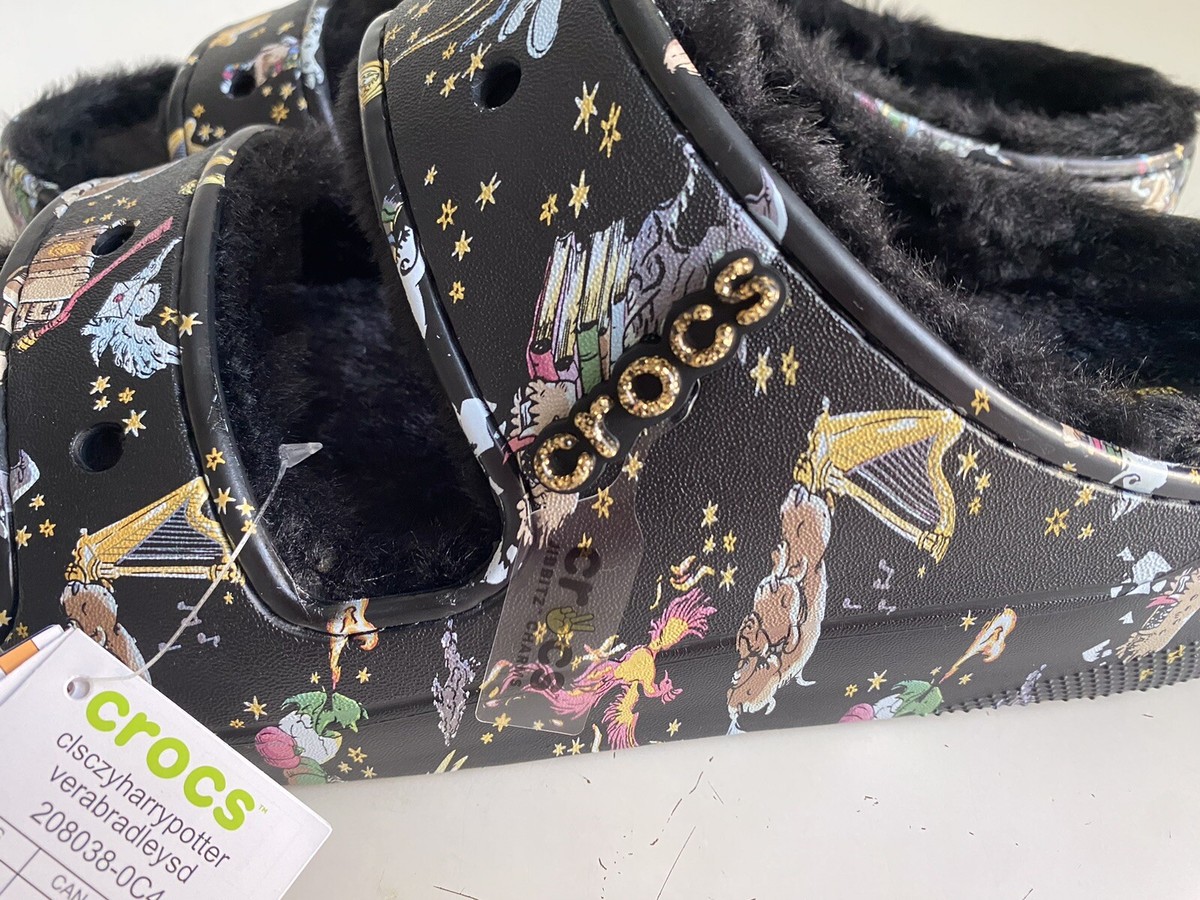 Vera Bradley Crocs Sandals Wizarding World Harry Potter‎ Fur Lined Slides Men 12 Vera Bradley Crocs Sandals Wizarding World Harry Potter Fur  main image 3