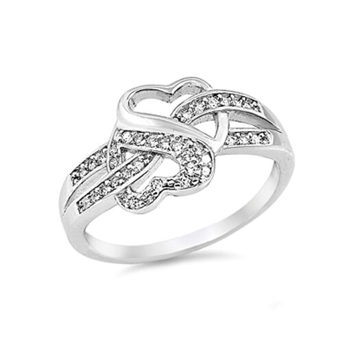Sterlingsilber Infinity Promise Herz Liebesknoten Ring klar CZ Größe 4 bis 12 NEU - Bild 2 von 5