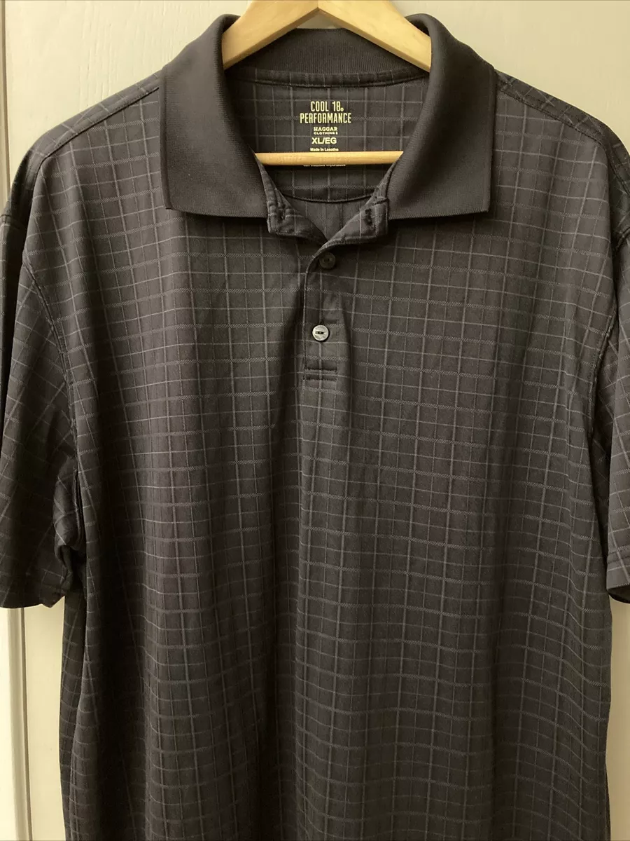 Cool 18 Haggar Performance Golf Polo Shirt Men s XL BLACK L K