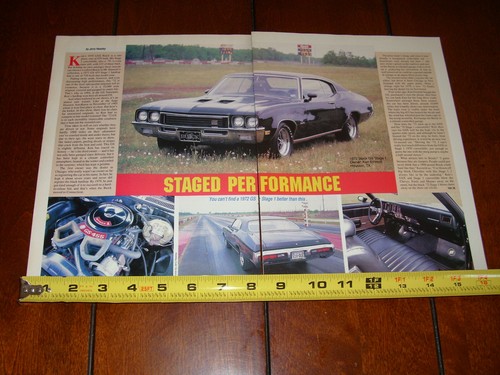 1972 BUICK GS STAGE 1 ORIGINAL 1987 ARTICLE - Picture 4 of 12