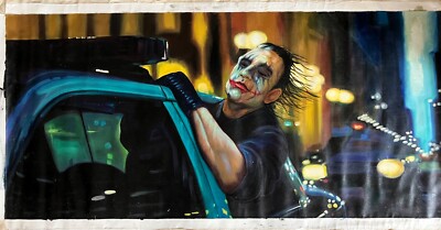 Großes Original Pop Art Acryl Gemälde Der Joker aus Batman 148 cm x 70 cm
