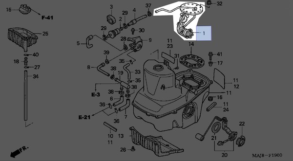 Honda 1991-2003 St Kraftstoff Pumpe Montage 16700-MT3-010 Neu OEM-image