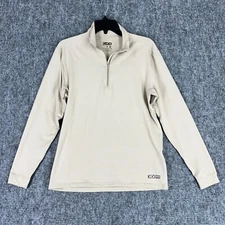 XGO Shirt Mens Medium Beige Military Issue UPF50 Acclimate Dry Half Zip