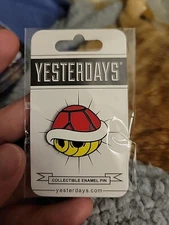 MARIO KART RED TURTLE SHELL ENAMEL LAPEL PIN YESTERDAYS CO