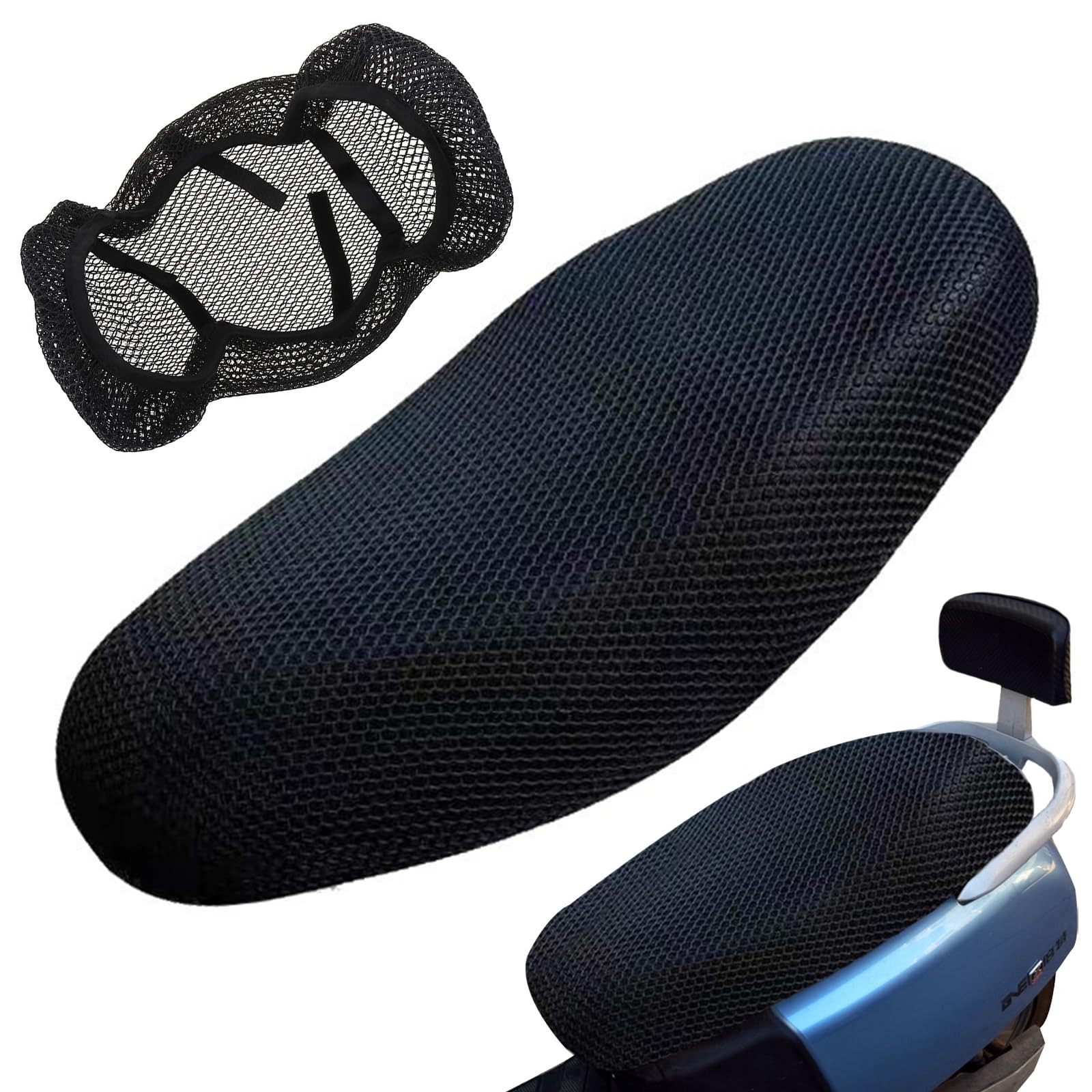 Housse de selle moto universelle noire en mesh respirant pour grand confort