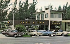 Fort Lauderdale FL Thompson Car Rental Dealer Chevrolet Corvair Postcard I30