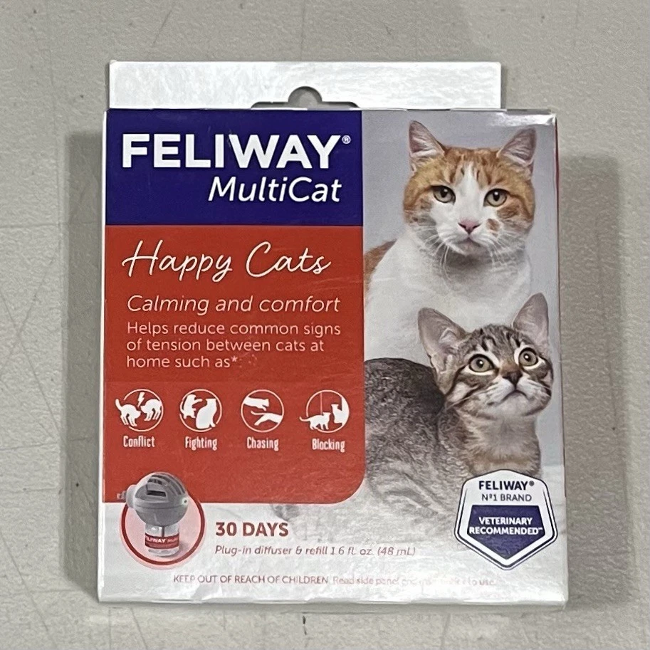 FELIWAY MultiCat Happy Cats Starter Kit, Cat Calming Plug-in Diffuser & Refill
