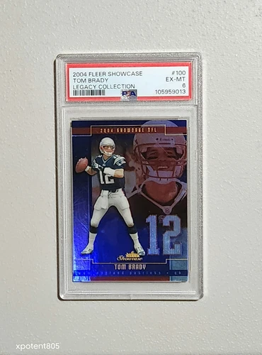 2004 Fleer Showcase #100 Tom Brady Legacy Collection #D/125 PSA 6 Low Pop 3 Rare