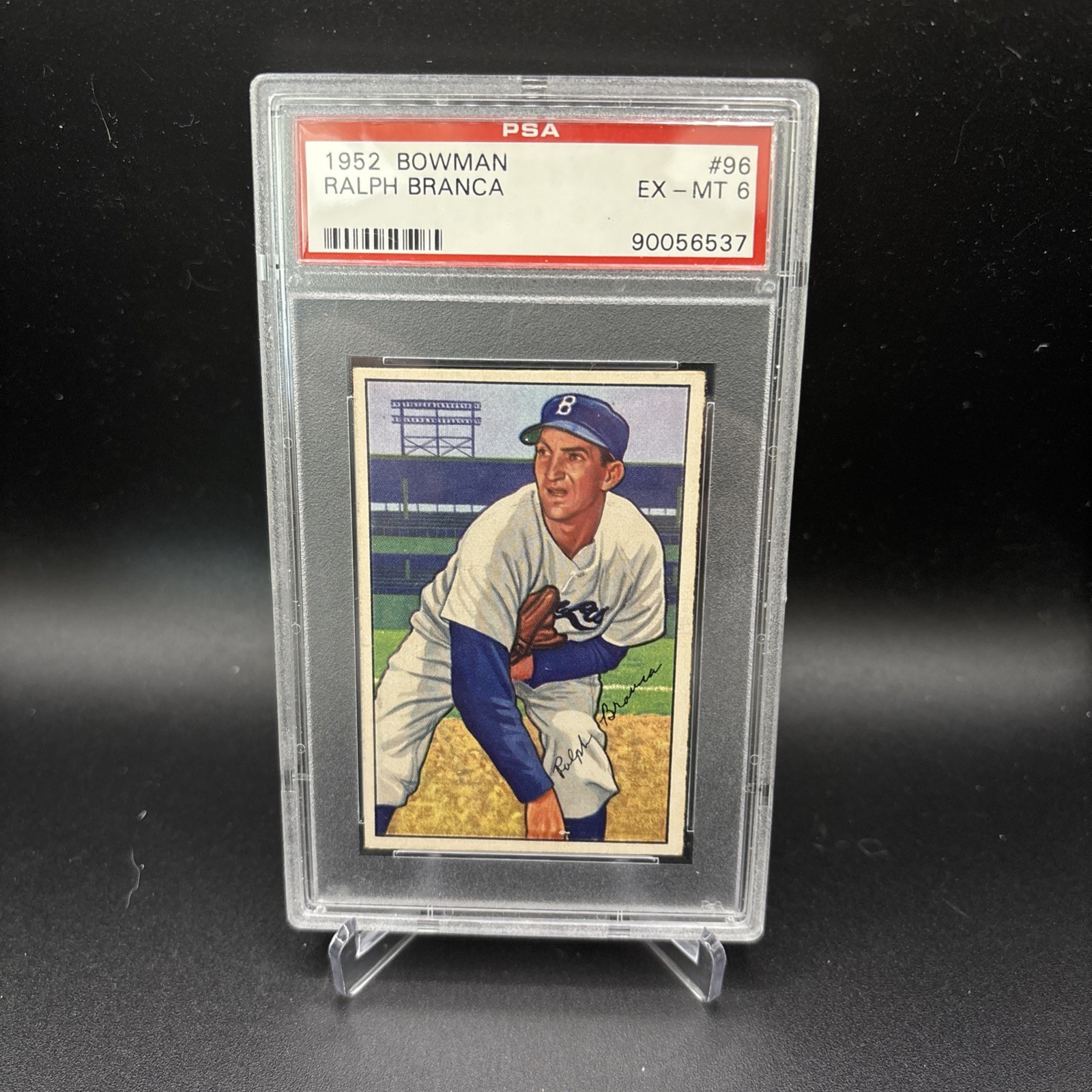 1952 BOWMAN #96 RALPH BRANCA DODGERS PSA 6 EX-MT