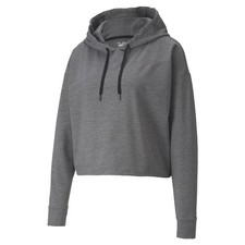 New Puma Golf Ladies Cloudspun Cropped Hoodie Puma Black Heather XL