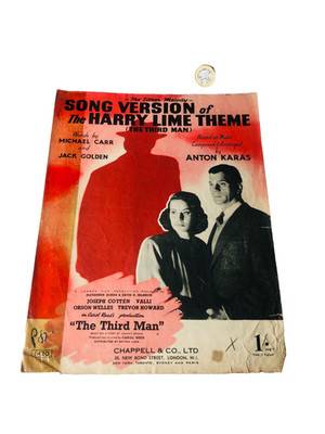 Noten Harry Lime Thema Der dritte Mann Anton Karas Papiere Vintage ra