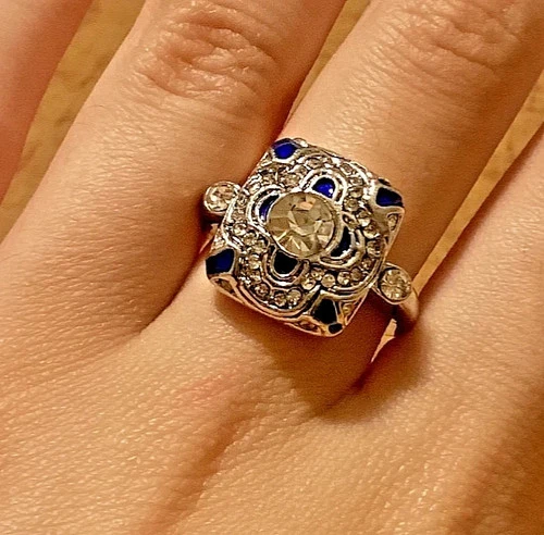 3Ct Art Deco Vintage Style Lab Created Diamond Engagement 14K White Gold FN Ring