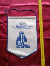 Alter wimpel: 40 Jahre VEB teltomot Teltow Werk f&uuml;r Stra&szlig;enbaumaschinen *BAUKEMA