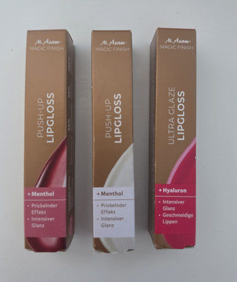 M. Asam Magic Finish Lipgloss Set 3x Menthol & Hyaluron intensiver Glanz gem.