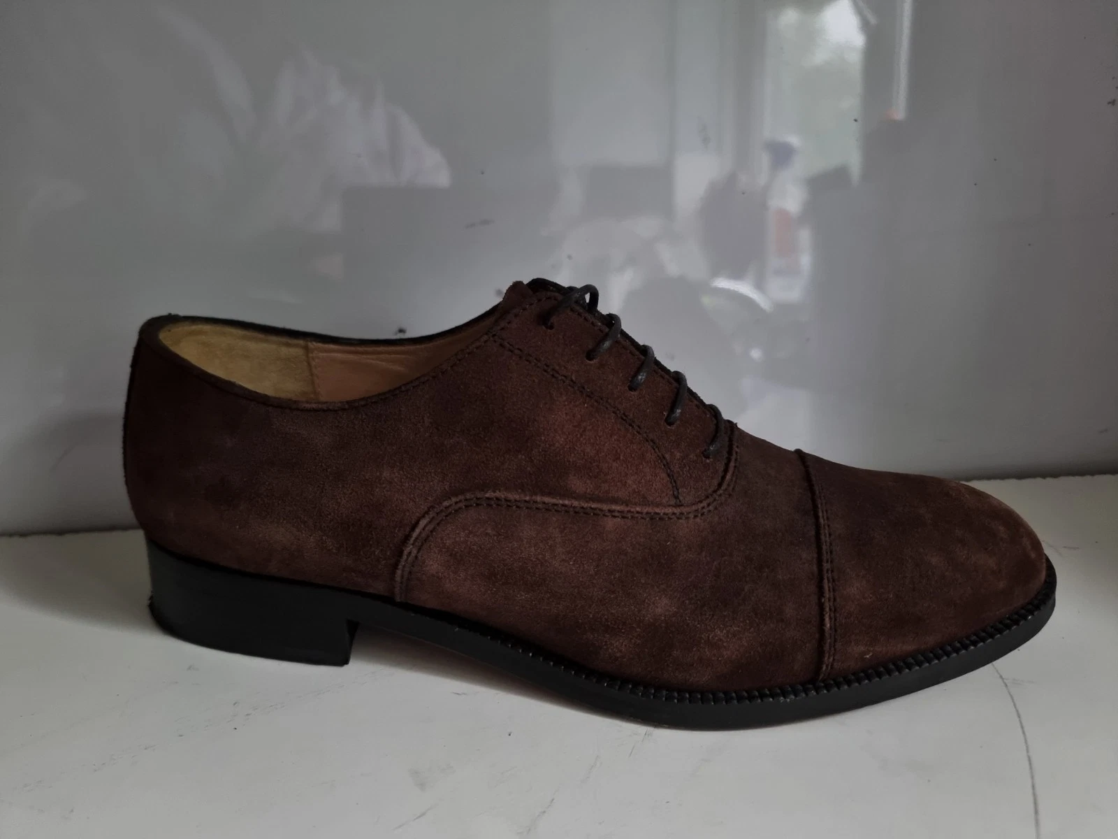 CLARKS BALMONT DESIGNER UK 9 EU 43 UOMO MARRONE PELLE SCAMOSCIATA ABITO SCARPE OXFORD FORMALI