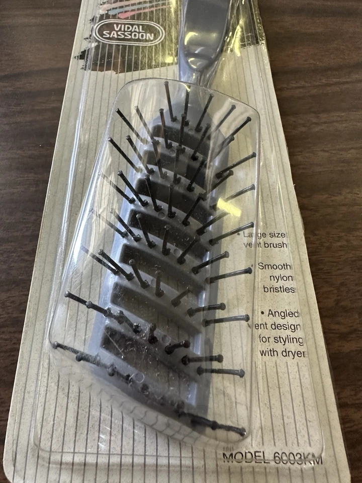 VINTAGE *NOVO* Escova de Ventilação Vidal Sassoon Anos 90 Grande Dk Cinza Nylon Angulado 6003KM - Imagem 3 de 3