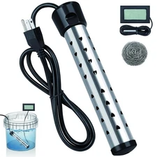 Immersion Water Heater 2000W Portable Bucket Heater Stainless Steel Guard Ant...