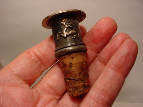 vintage antique Whiskey Bottle Pour Spout Stopper cap 835 Silver BAS