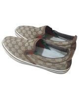 Gucci GG Canvas Slip-On Brown Sneakers Size 4...