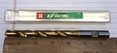 1 pc.  29/64 COBALT HP OSG EX-GOLD DRILL WITH TIN COATING (loc stk)