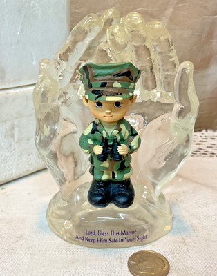USMC  In God s Hands Lord Bless &Keep Safe In Your Sights 4  Sculpture NIB