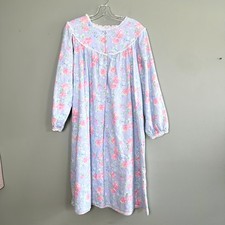 Lanz of Salzburg Flannel Nightgown Floral Large Grandmacore Cottagecore VTG