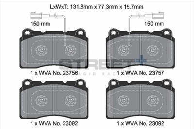 PAGID Racing Bremsbelagsatz Scheibenbremse STREET+ T8254SP2001 für ALFA 940FXA1A