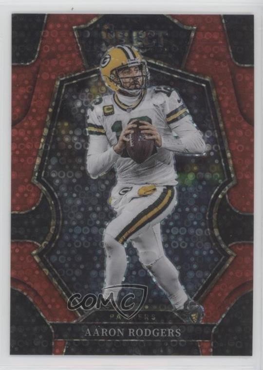 2022 Panini Select Premier Level Red Disco Prizm 46/49 Aaron Rodgers #136 o7m