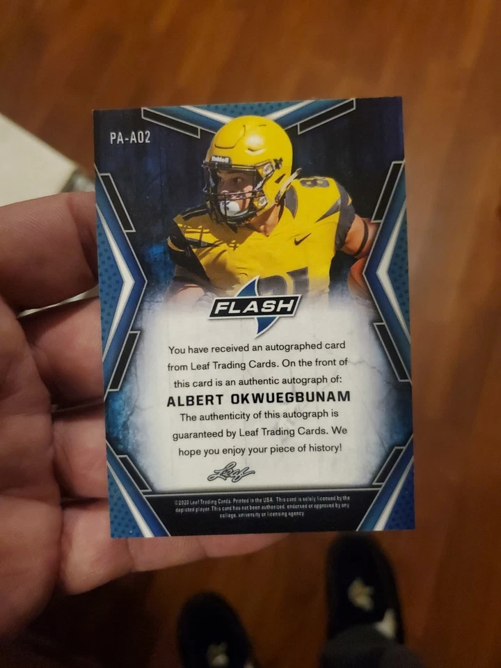 2020 Leaf Flash Autograph Portrait#PA-AO2 Albert Okwuegbunam Sparkle  - Image 2 of 2