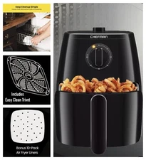 Air Chefman Turbofry Fryer 5 Quart XL Touch Adjustable Control Black Temperature