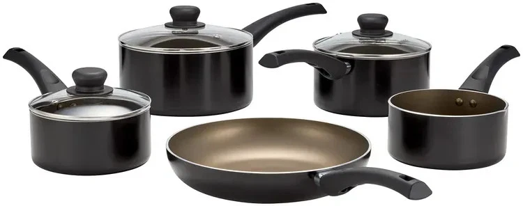Judge Non-Stick Saucepan Set with Milk Pan, Frying Pan & Glass Lids Induction