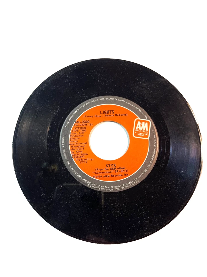 Styx 'The best of Times' & 'Lights' 7" 45 RPM (#293) - Image 3 of 3